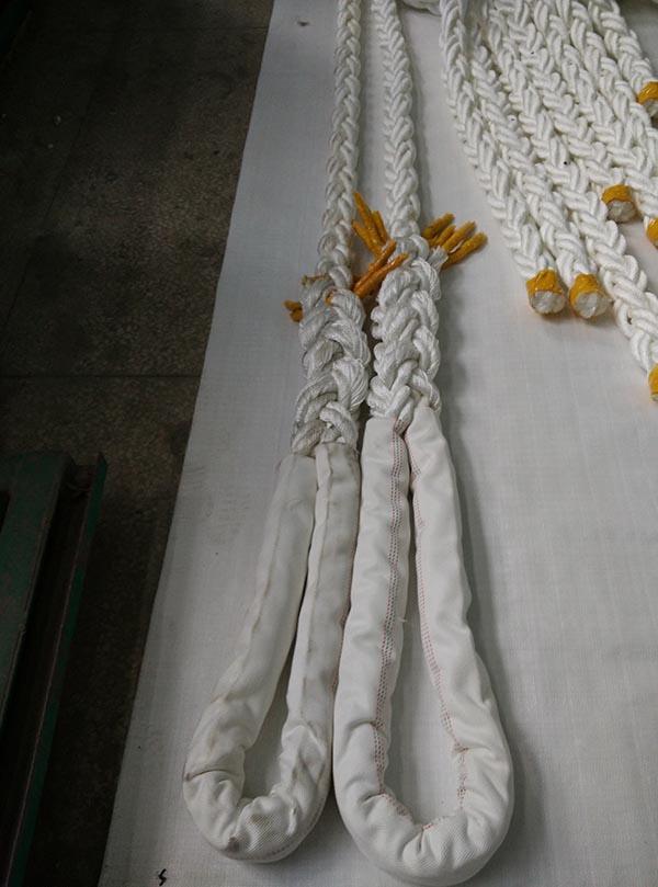 8 Strand Two Splice Eyes Mooring Line Rope PP Multifilament Hawser Wear