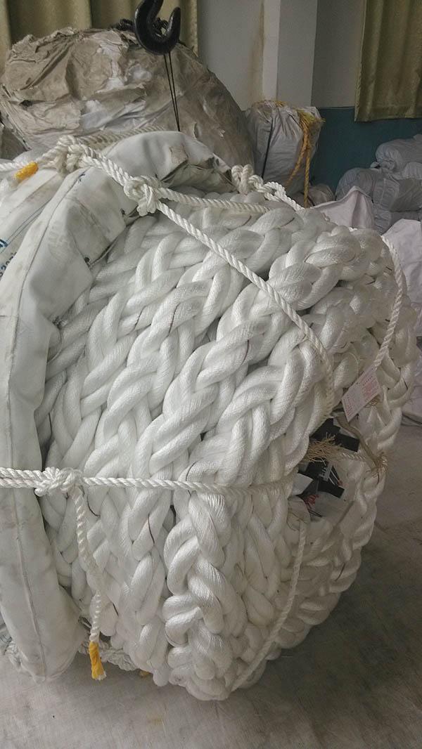 Eight Strand 80mm X 150m Ship Mooring Rope , Dock Line Rope Both Ends