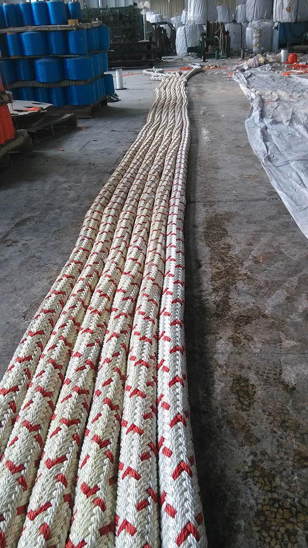 Polyester Coated Dextron Rope , Splice Eyes Dyneema Synthetic Rope