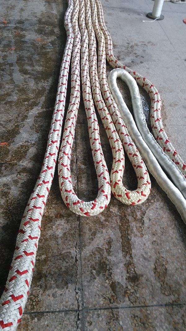 Polyester Coated Dextron Rope , Splice Eyes Dyneema Synthetic Rope
