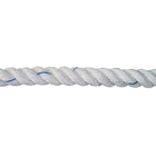 3 Strand Twisted White Thick Mooring Rope , Double Braid Pulling Rope High Tensile