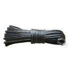 6mm*15m 1/4" x 50ft BLACK Winch Line Synthetic UHMWPE Rope For UTV SUV ATV