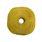 Sailboat Winch Towing Yellow UHMWPE Fiber Rope Hollow Braid 4mm 100 Meters