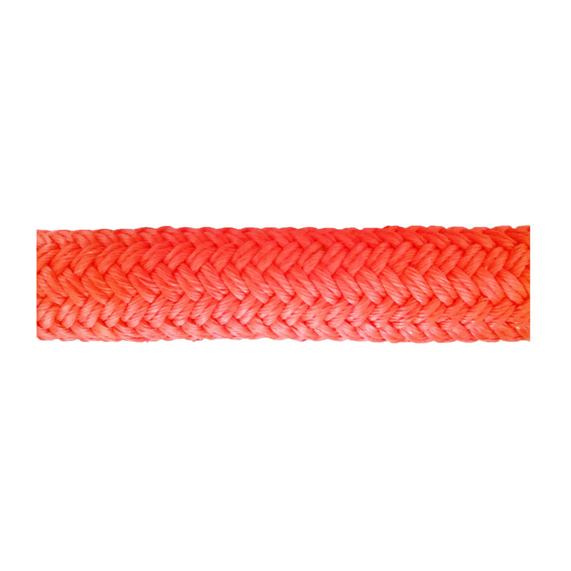 Double Braided Polyester Mooring Line Rope Red Cover White Core Wearing Resistance
