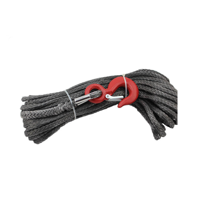 5/16" x 100' Gray Synthetic Winch Line Cable Rope Sheath Hook Available