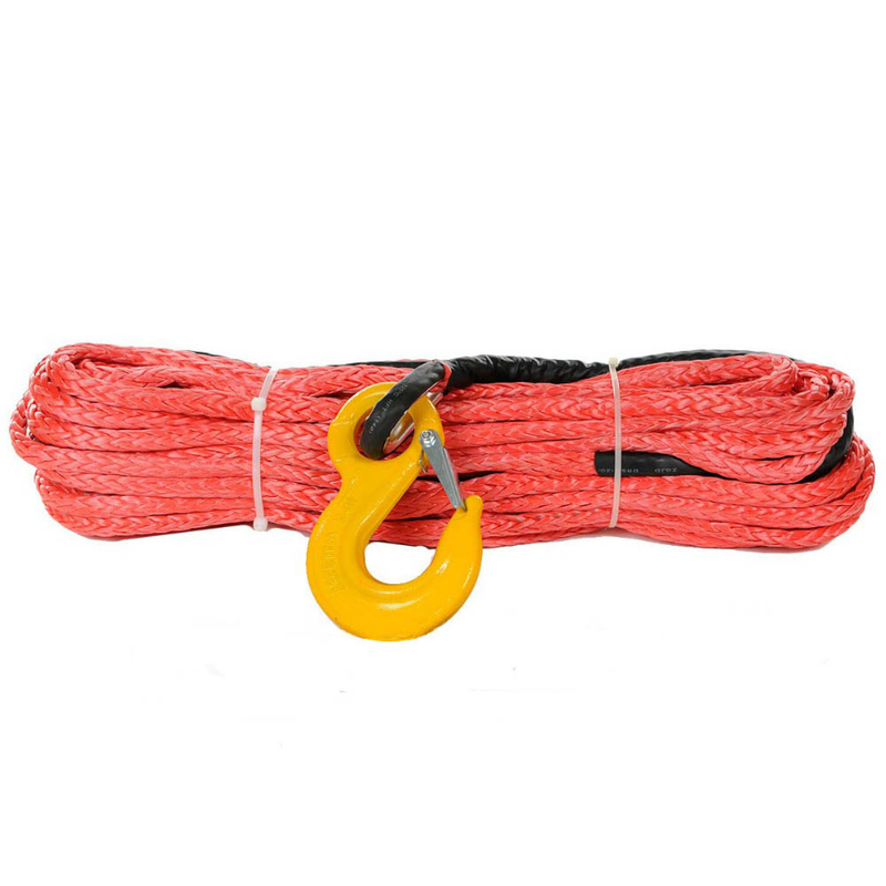 40 Meters ATV Winch Line , Hollow Braid Polypropylene Rope With Hook